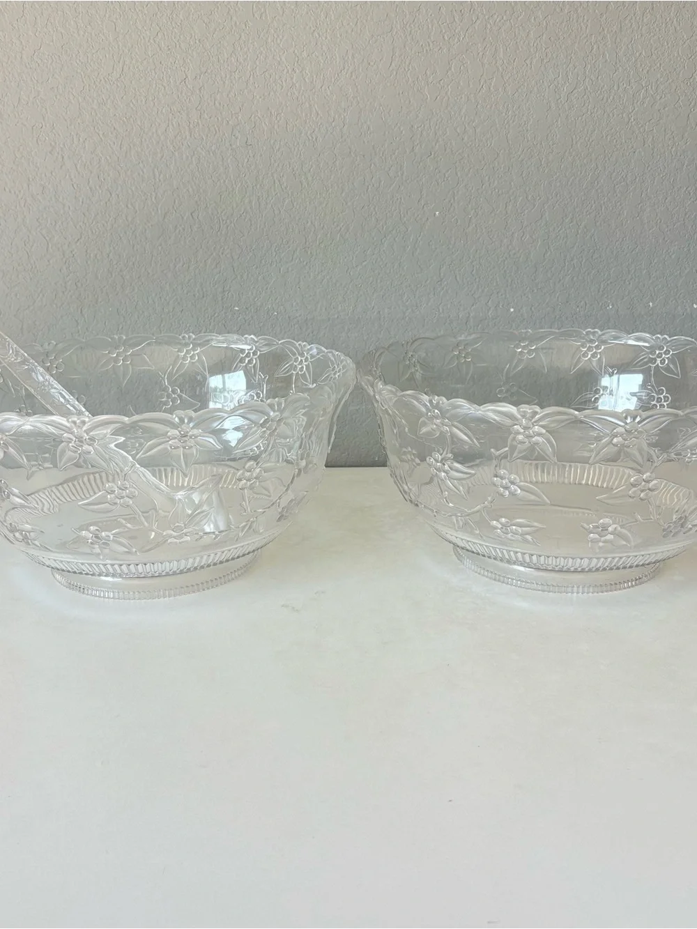 Regaline Clear Plastic 2pc Extra Large Mixing Bowl Serving Bowl 14” & Ladle USA